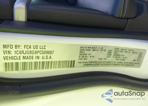 2023 Jeep Grand Cherokee Limited 4X2 z USA, uszkodzony, nr VIN 1C4RJGBG8PC509687